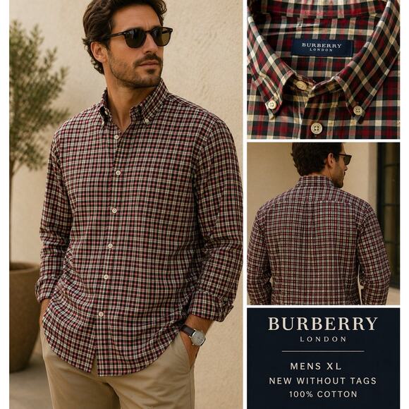 Burberry London Other - Burberry London Shirt Mens XL Plaid Button Down Nova Check Cotton Long Sleeve